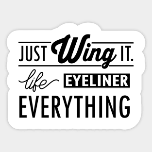 Just wing it (black) Sticker